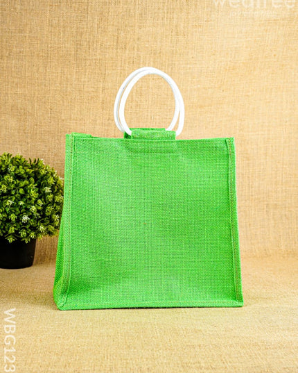 Jute Bag with Lotus Design - WBG1235 - Jute Bags