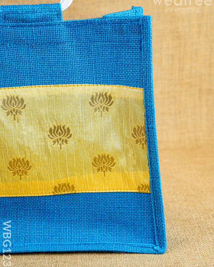 Jute Bag with Lotus Design - WBG1235 - Jute Bags