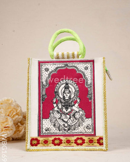 Jute Bag with Madhubani Print - WBG1698 Jute Bags