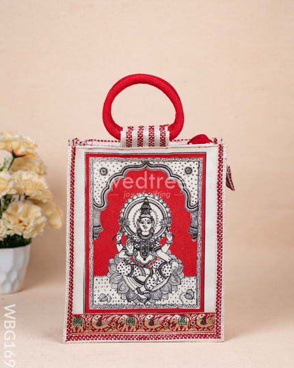 Jute Bag with Madhubani Print - WBG1698 Jute Bags