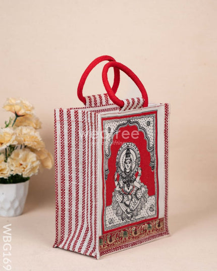 Jute Bag with Madhubani Print - WBG1698 Jute Bags