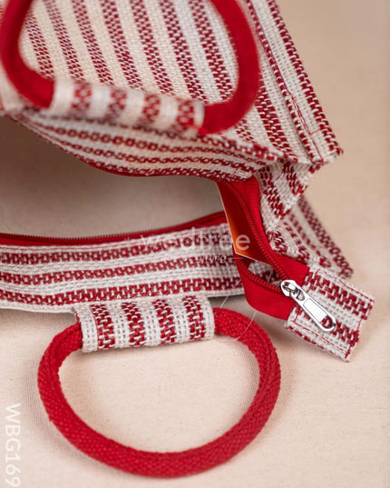 Jute Bag with Madhubani Print - WBG1698 Jute Bags