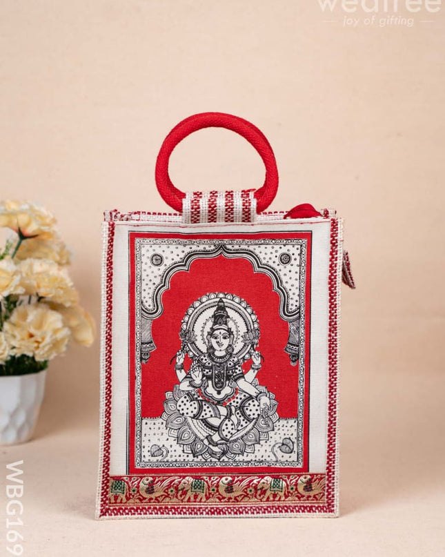 Jute Bag with Madhubani Print - WBG1698 Jute Bags