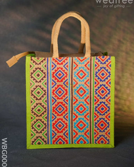 Jute Bag With Multi-Colour Stripes - Wbg0007 Bags