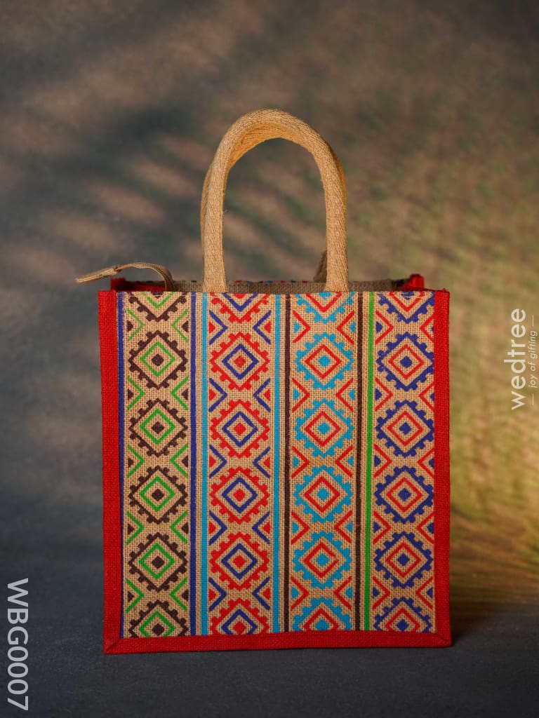Jute Bag With Multi-Colour Stripes - Wbg0007 Bags