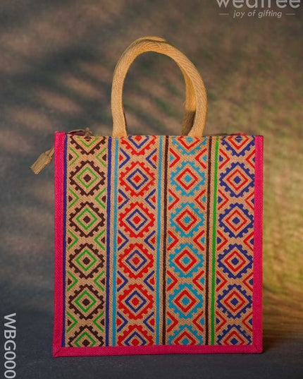 Jute Bag With Multi-Colour Stripes - Wbg0007 Bags