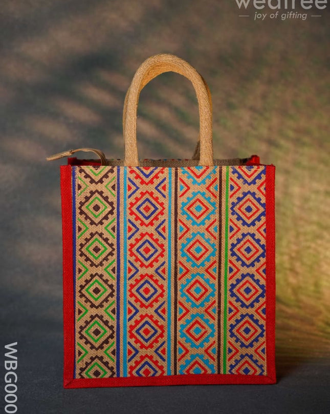 Jute Bag With Multi-Colour Stripes - Wbg0007 Bags