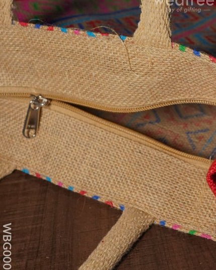 Jute Bag With Multi-Colour Stripes - Wbg0007 Bags