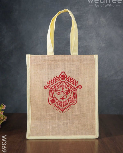 Jute Bag With Non-Woven Gusset & Handle - W3692 Bags