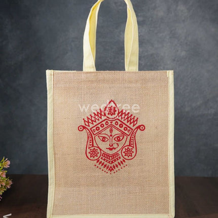 Jute Bag With Non-Woven Gusset & Handle - W3692 Bags