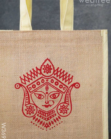 Jute Bag With Non-Woven Gusset & Handle - W3692 Bags