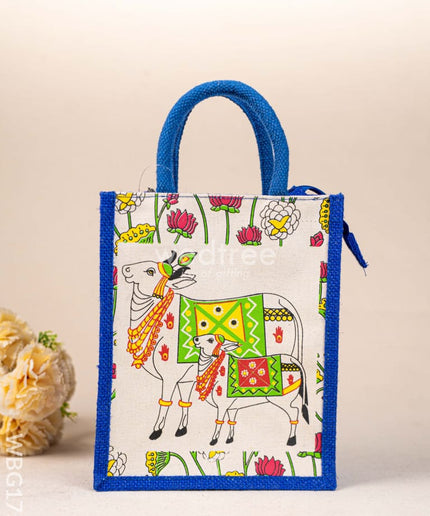 Jute Bag with Pichwai Design - WBG1759 Jute Bags