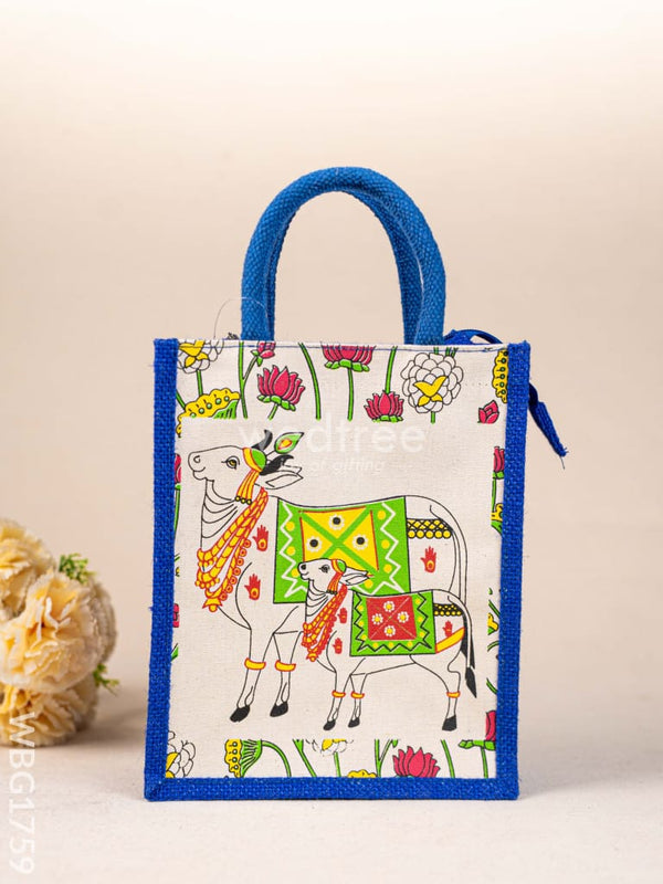 Jute Bag with Pichwai Design - WBG1759 Jute Bags