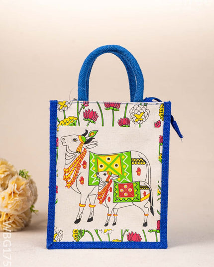 Jute Bag with Pichwai Design - WBG1759 Jute Bags