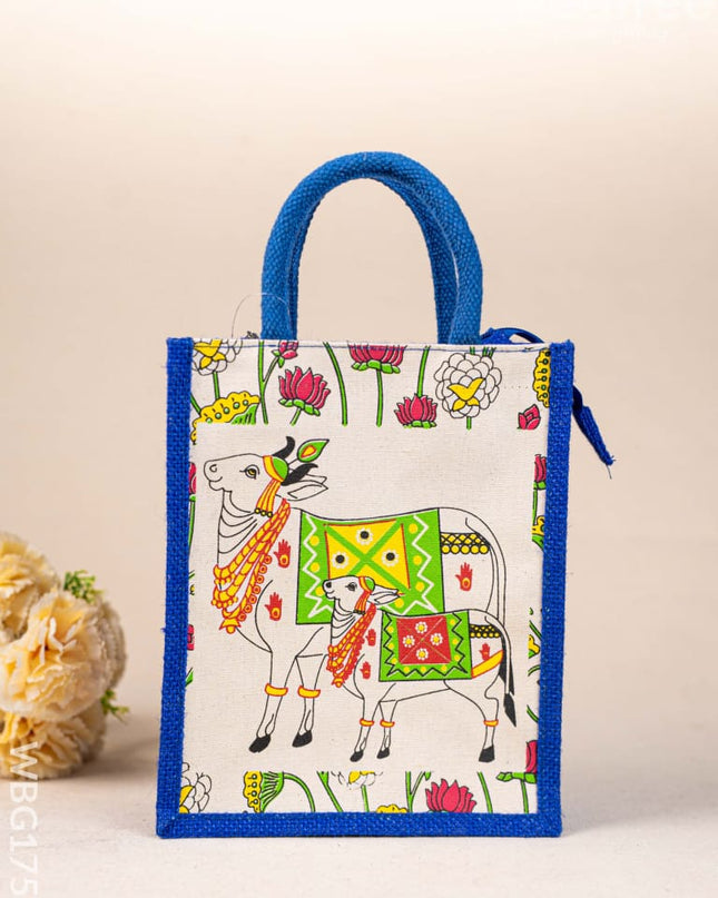 Jute Bag with Pichwai Design - WBG1759 Jute Bags