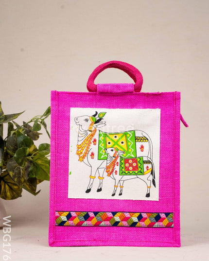 Jute Bag with Pichwai Design - WBG1760 Jute Bags