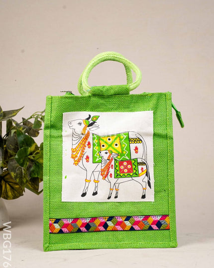 Jute Bag with Pichwai Design - WBG1760 Jute Bags