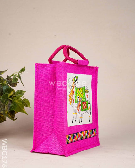 Jute Bag with Pichwai Design - WBG1760 Jute Bags