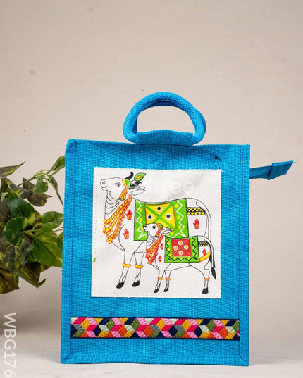 Jute Bag with Pichwai Design - WBG1760 Jute Bags