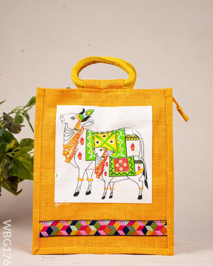 Jute Bag with Pichwai Design - WBG1760 Jute Bags