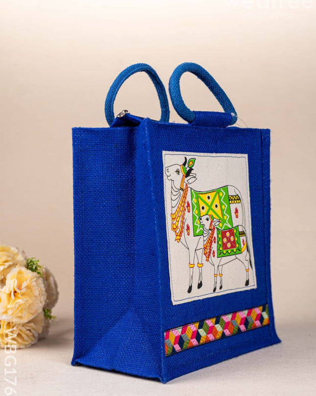 Jute Bag with Pichwai Design - WBG1760 Jute Bags