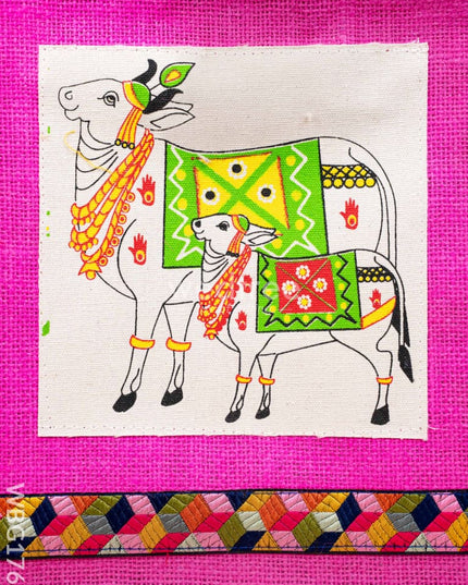 Jute Bag with Pichwai Design - WBG1760 Jute Bags