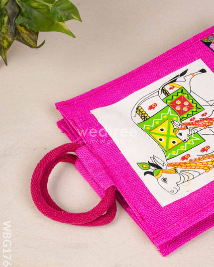 Jute Bag with Pichwai Design - WBG1760 Jute Bags