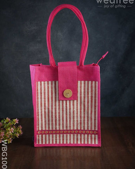 Jute Bag With Printed Stripes - Wbg1002 Bags