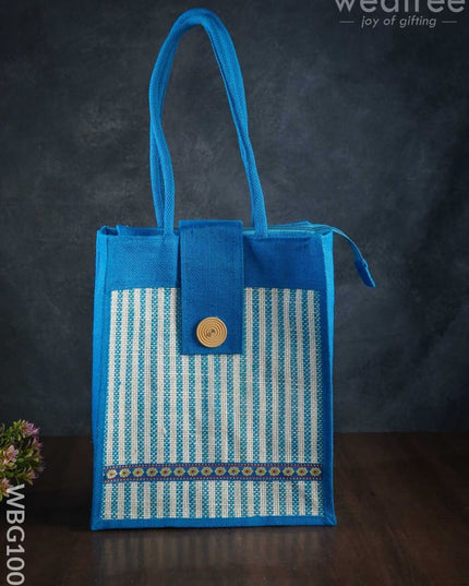 Jute Bag With Printed Stripes - Wbg1002 Bags