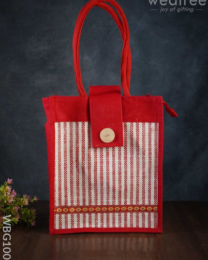 Jute Bag With Printed Stripes - Wbg1002 Bags