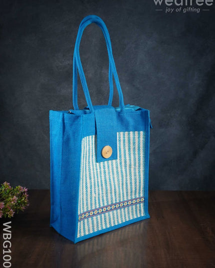 Jute Bag With Printed Stripes - Wbg1002 Bags