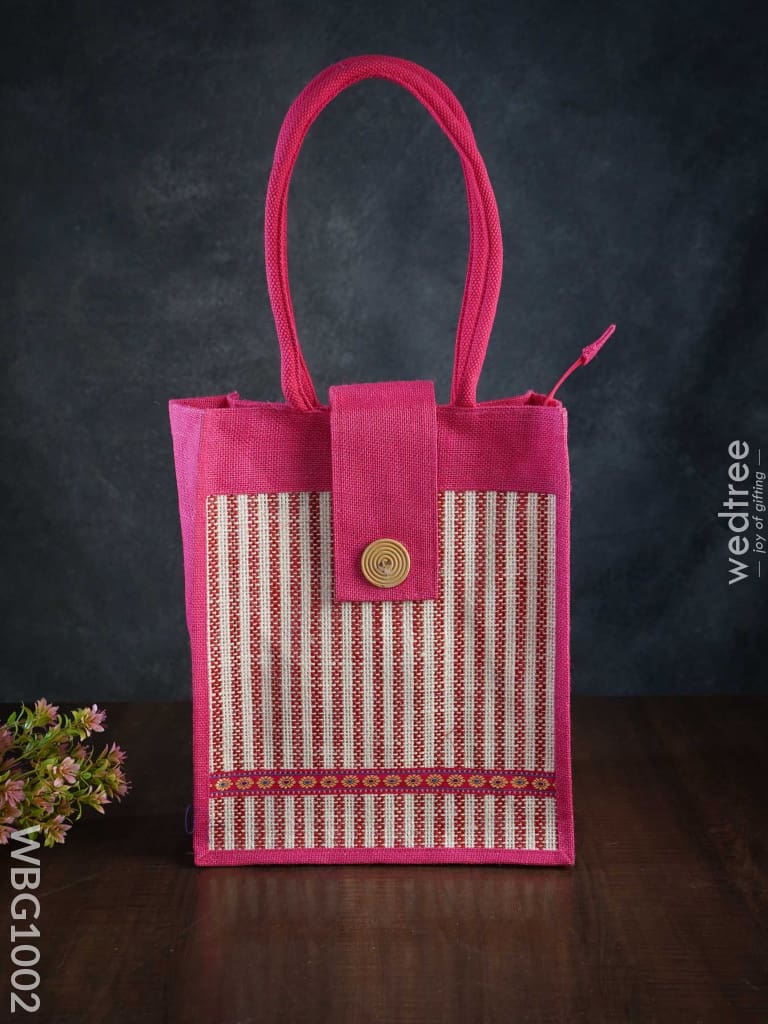 Jute Bag With Printed Stripes - Wbg1002 Bags