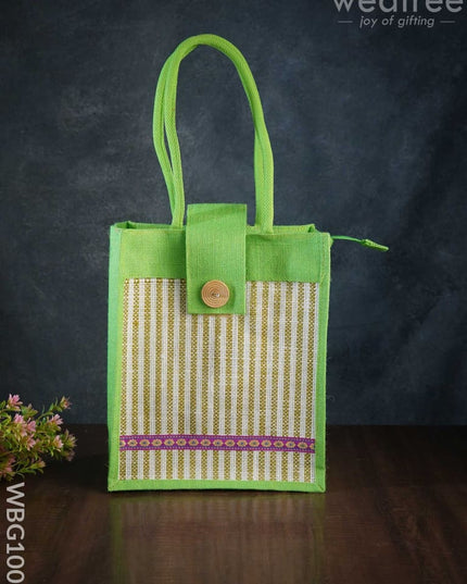 Jute Bag With Printed Stripes - Wbg1002 Bags