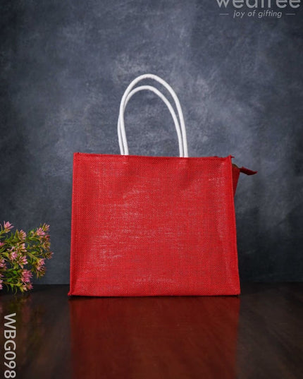 Jute Bag With Rangoli Print - Wbg0980 Bags