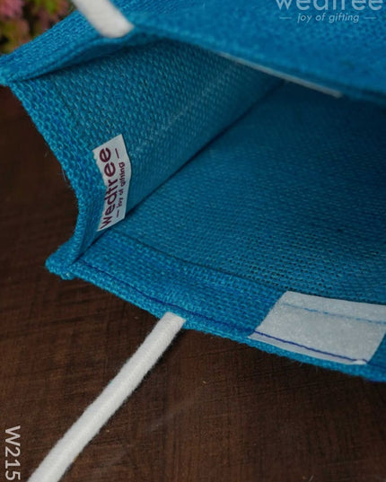 Jute Bag With Raw Silk Fabric & Velcro - W2151 Bags