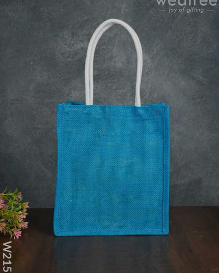 Jute Bag With Raw Silk Fabric & Velcro - W2151 Bags