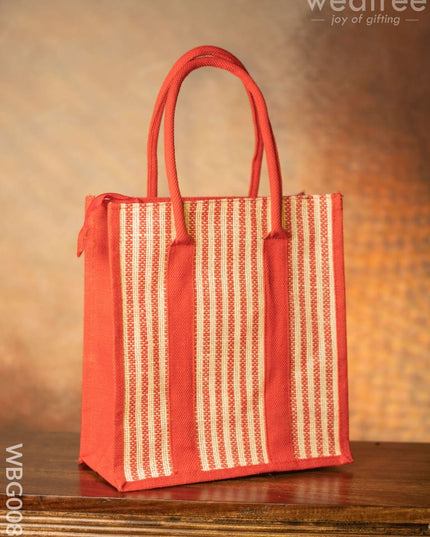 Jute Bag With Vertical Stripes - Wbg0087 Bags