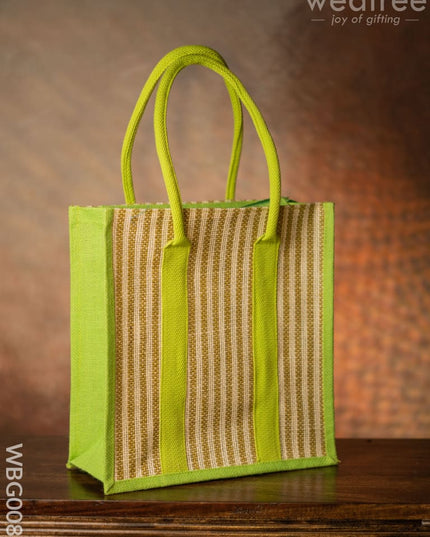 Jute Bag With Vertical Stripes - Wbg0087 Bags