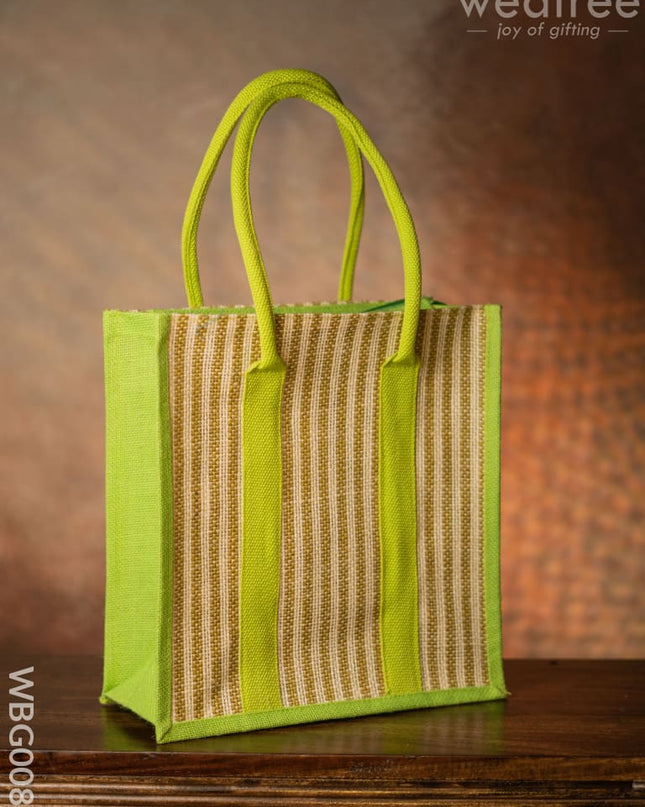Jute Bag With Vertical Stripes - Wbg0087 Bags
