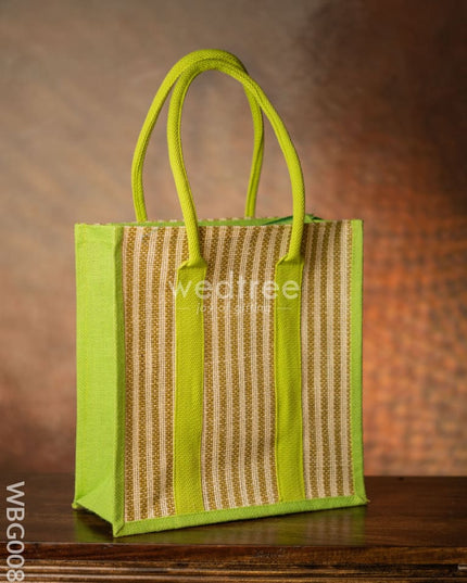 Jute Bag With Vertical Stripes - Wbg0087 Bags