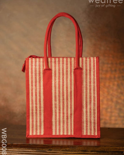 Jute Bag With Vertical Stripes - Wbg0087 Bags