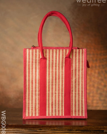 Jute Bag With Vertical Stripes - Wbg0087 Bags