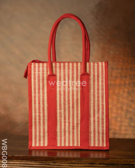 Jute Bag With Vertical Stripes - Wbg0087 Bags