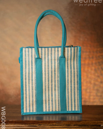 Jute Bag With Vertical Stripes - Wbg0087 Bags