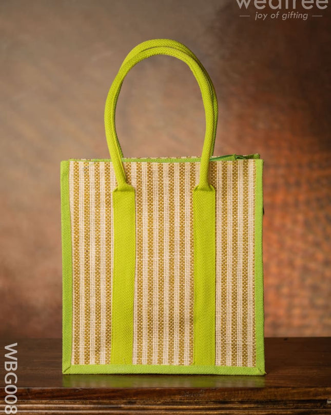 Jute Bag With Vertical Stripes - Wbg0087 Bags
