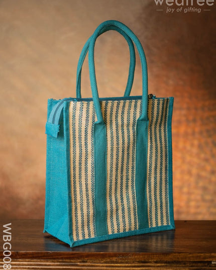 Jute Bag With Vertical Stripes - Wbg0087 Bags