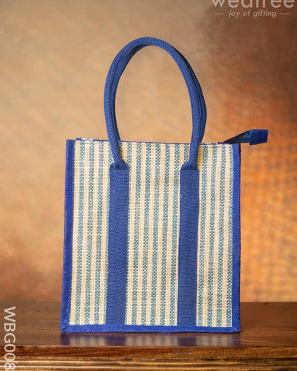 Jute Bag With Vertical Stripes - Wbg0087 Bags