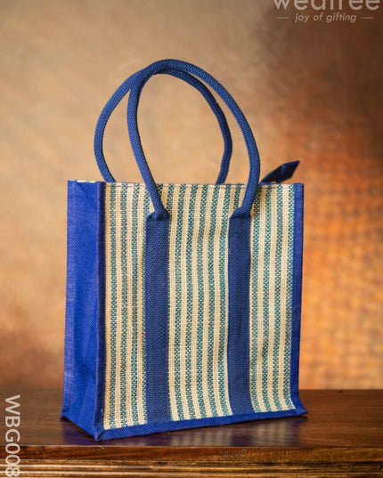Jute Bag With Vertical Stripes - Wbg0087 Bags