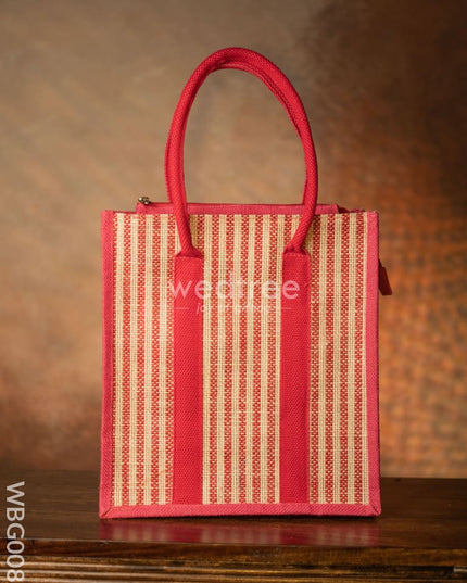 Jute Bag With Vertical Stripes - Wbg0087 Bags