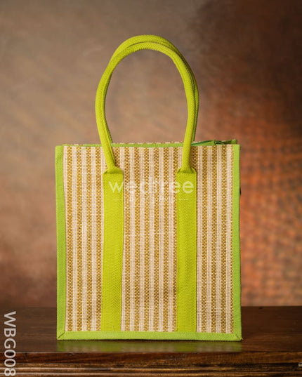 Jute Bag With Vertical Stripes - Wbg0087 Bags